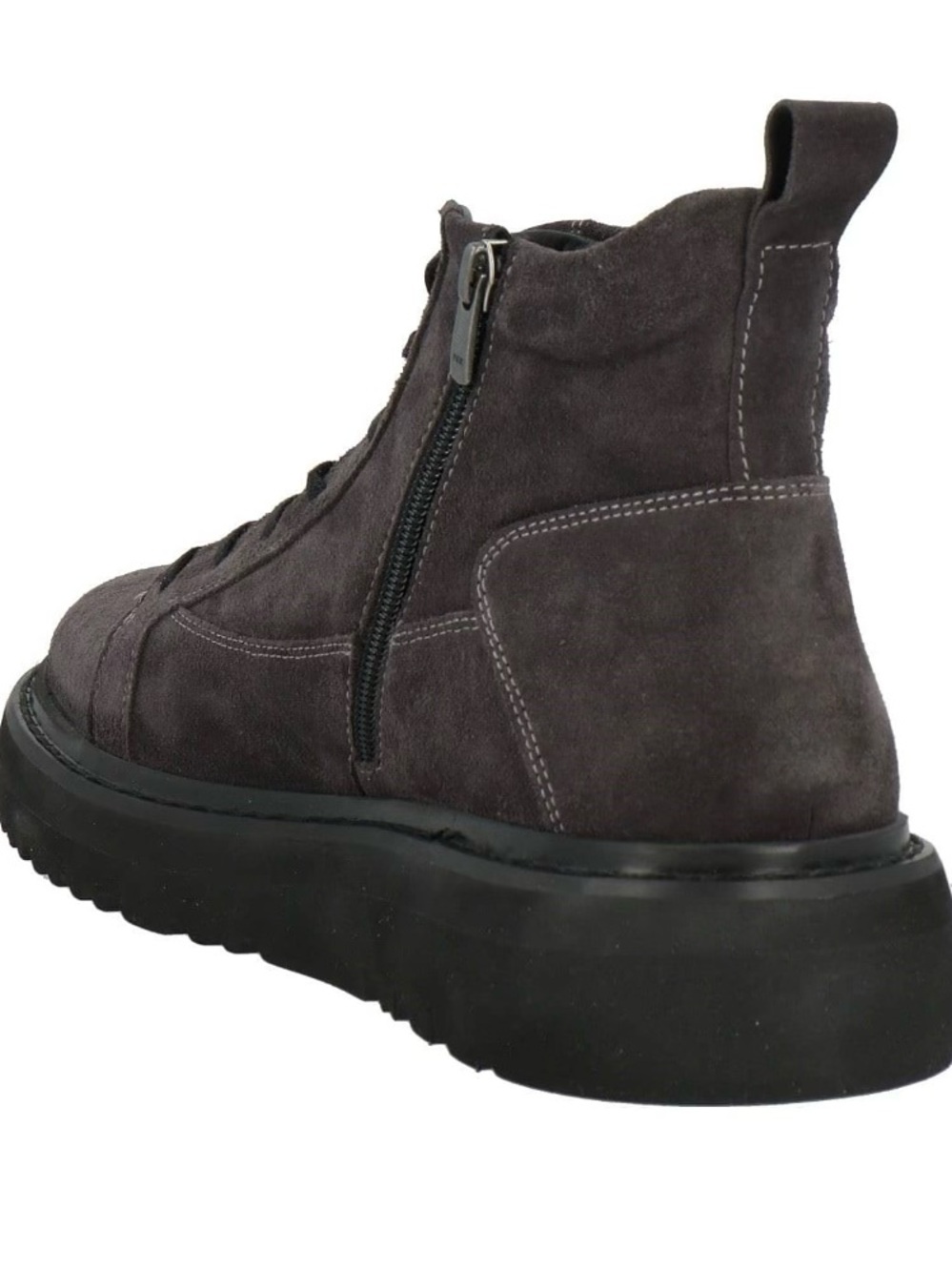 Cerruti 1881 Men's Suede Side-Zip Ankle Boot in Dark Gray